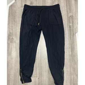 Ziya Active Black‎ Joggers w/ gold zippers, EUC, Womens XXL
